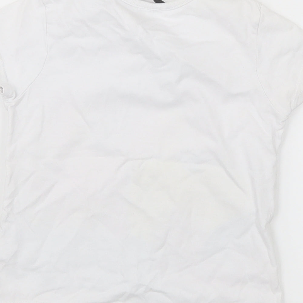 George Girls White   Basic T-Shirt Size 3-4 Years