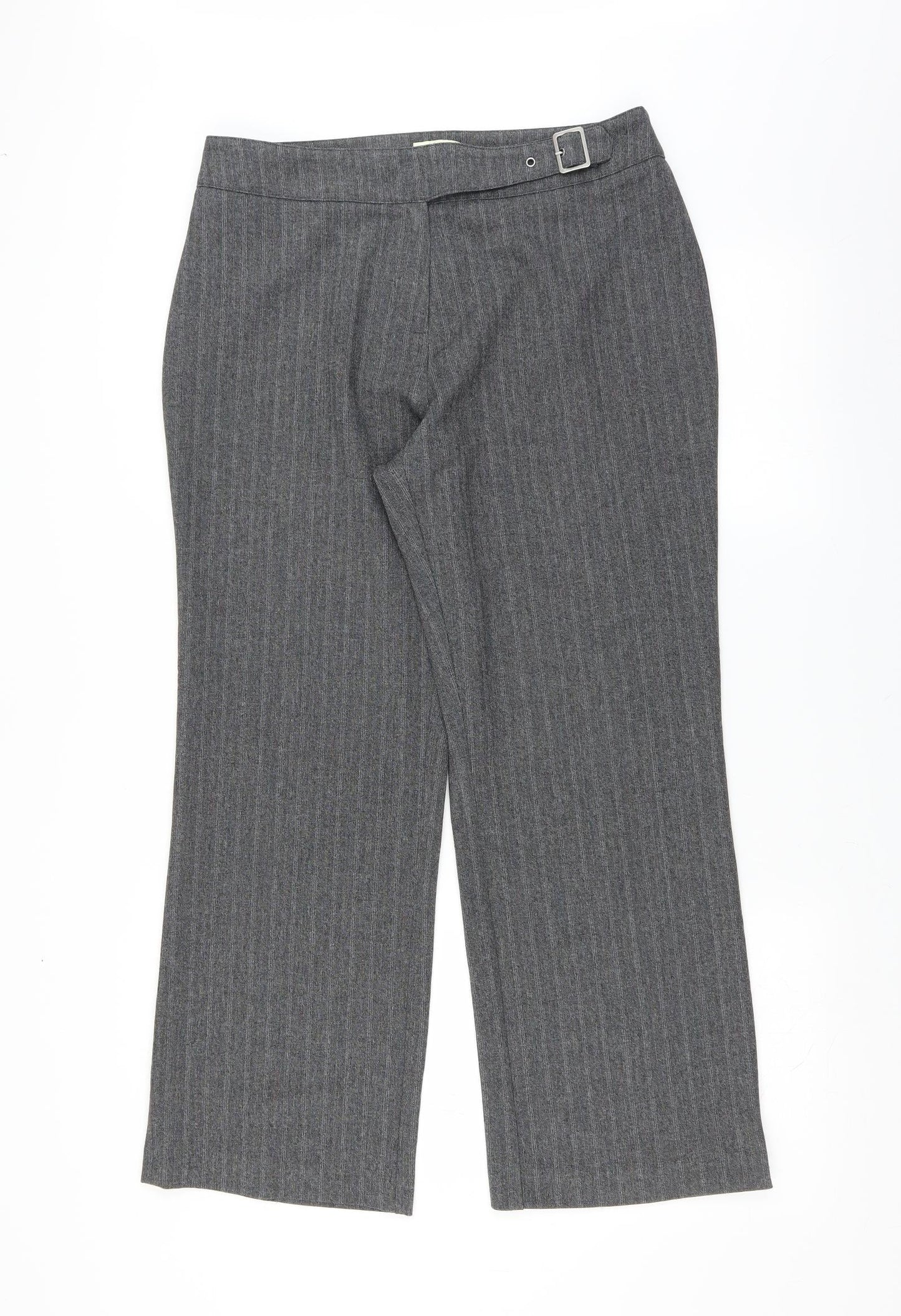 Klass Womens Grey Striped  Trousers  Size 14 L29 in