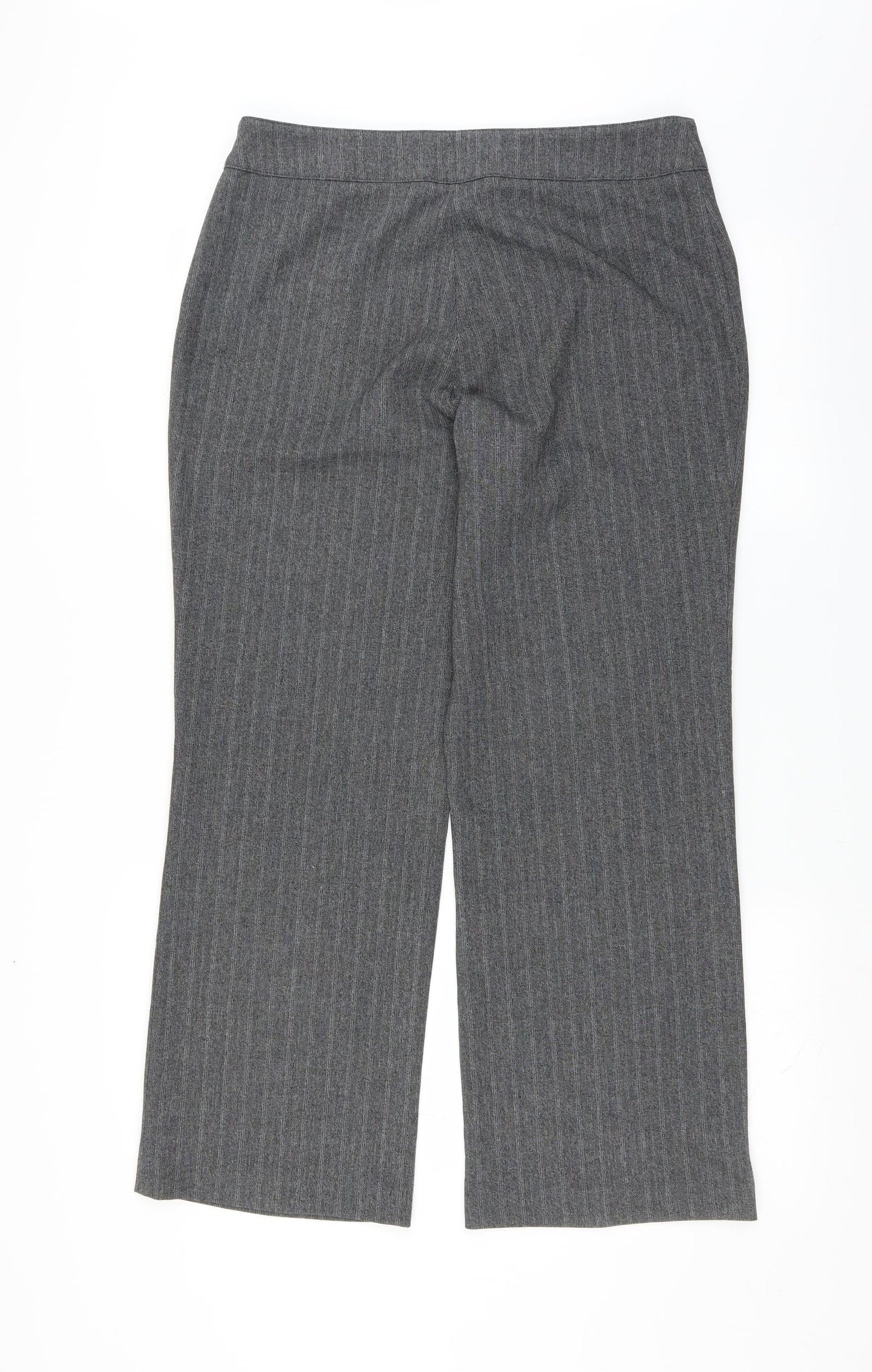 Klass Womens Grey Striped  Trousers  Size 14 L29 in