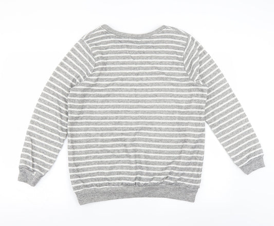 FOREVER 21 Womens Green Striped  Pullover Sweatshirt Size XL