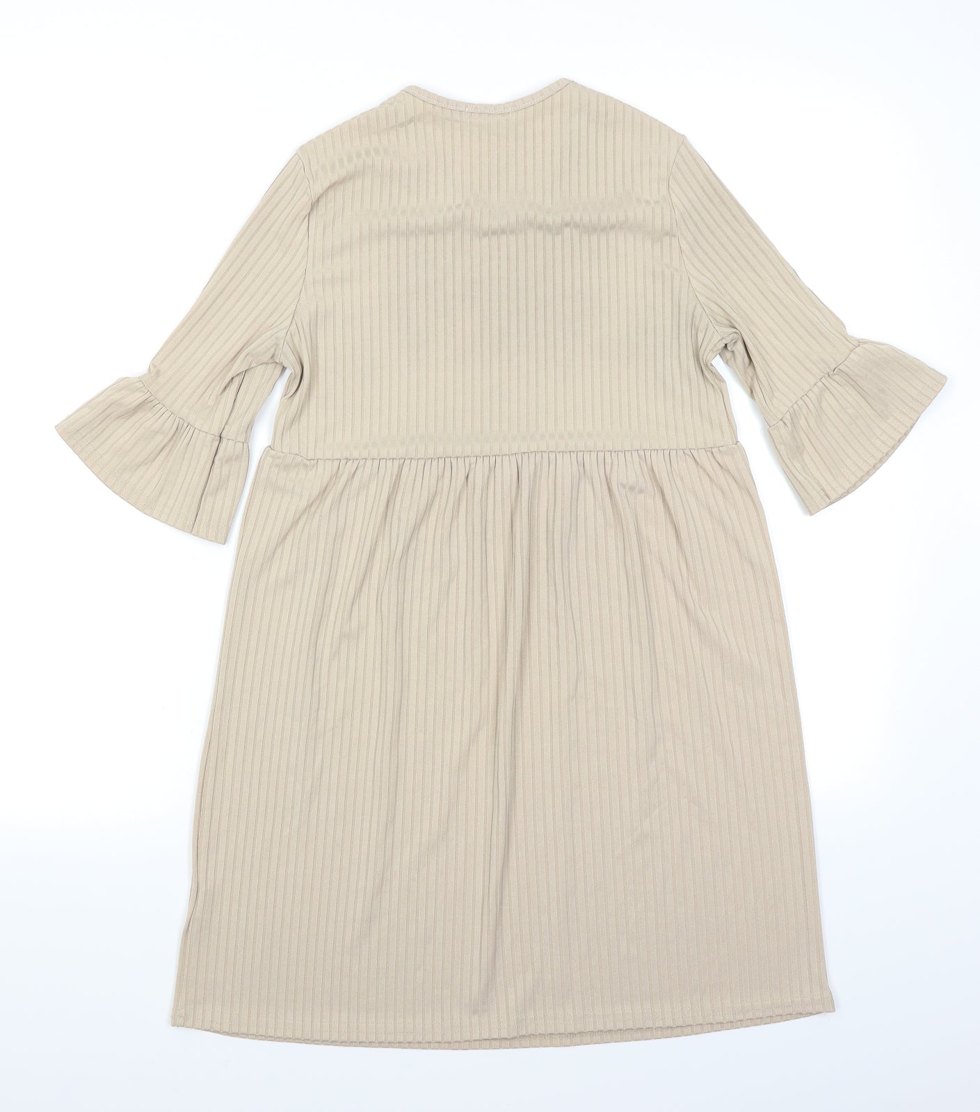 Boohoo Womens Beige   Skater Dress  Size 8