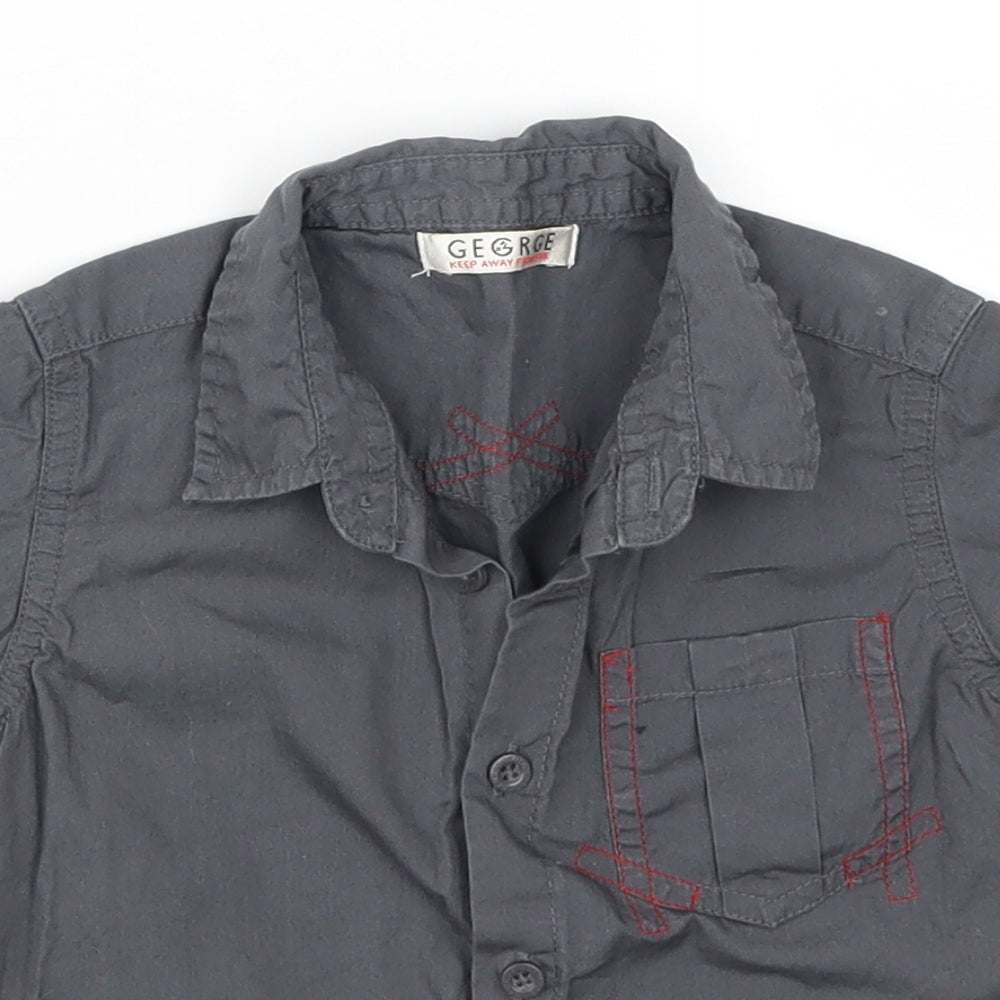 George Boys Grey   Basic Button-Up Size 12-18 Months