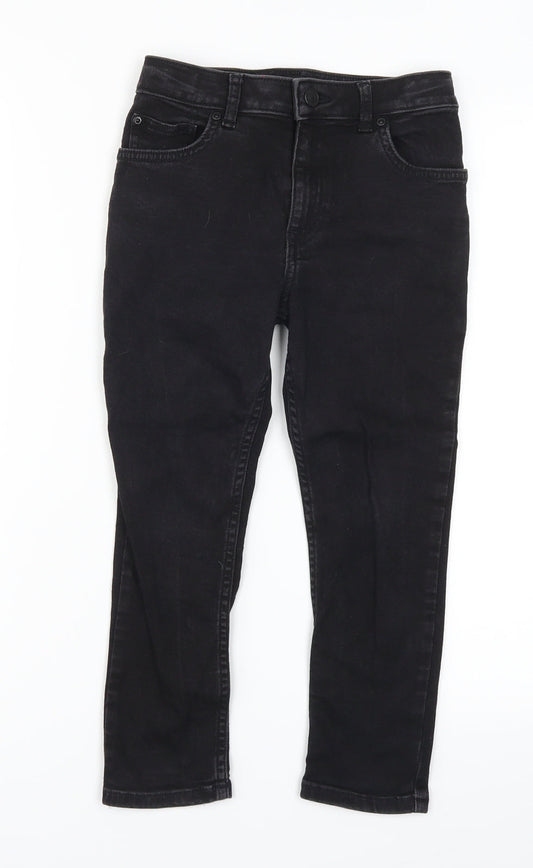 River Island Girls Black  Denim Skinny Jeans Size 7 Years