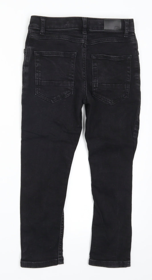 River Island Girls Black  Denim Skinny Jeans Size 7 Years