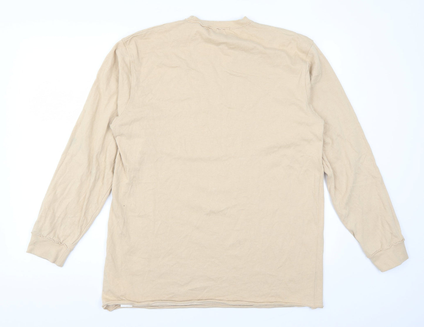 Mennace Mens Beige   Pullover Sweatshirt Size M  - Distressed Look
