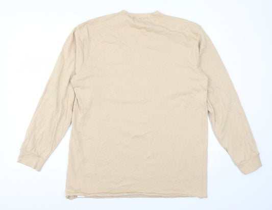 Mennace Mens Beige   Pullover Sweatshirt Size M  - Distressed Look