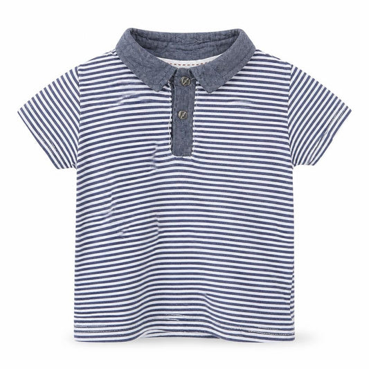 Lee Cooper Boys Blue Striped  Basic Polo Size 12-18 Months