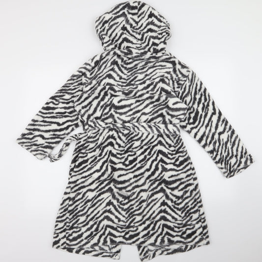 HEMTEX Girls White Animal Print Fleece Top Gown Size 9-10 Years