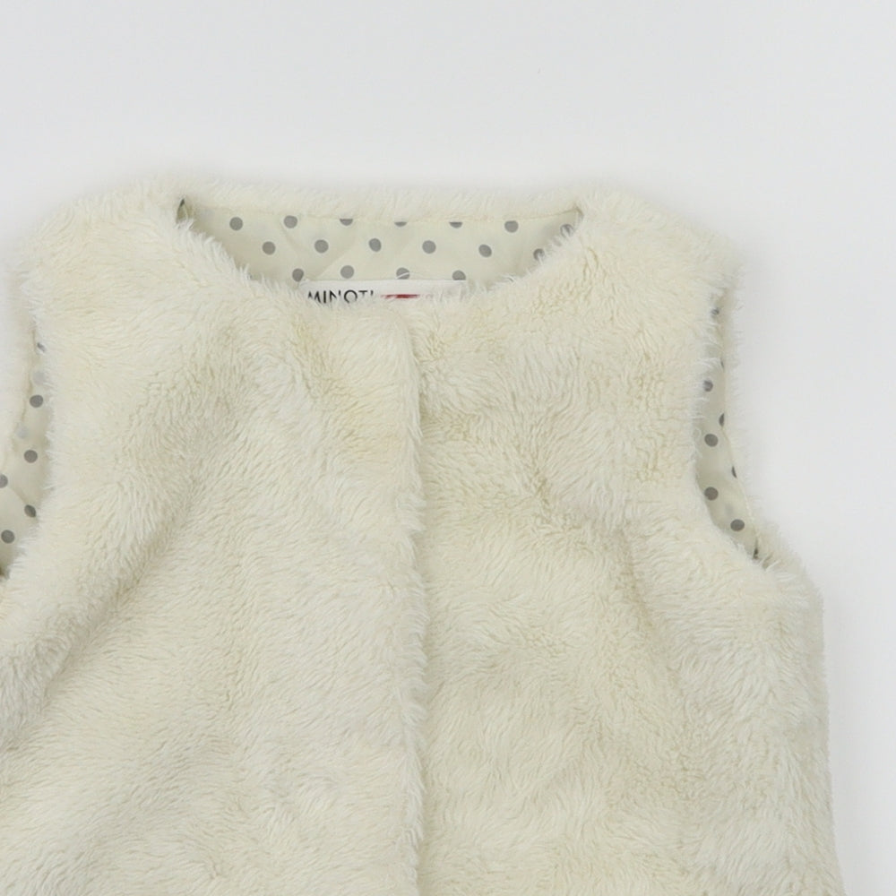 Minoti Girls Ivory   Basic Jacket Coatigan Size 2-3 Years