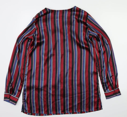 Body Flirt Womens Red Striped  Basic Blouse Size 10