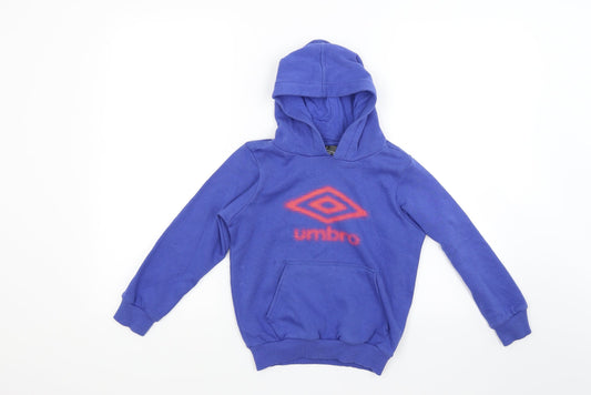 Umbro Boys Blue  Jersey Pullover Hoodie Size 6-7 Years