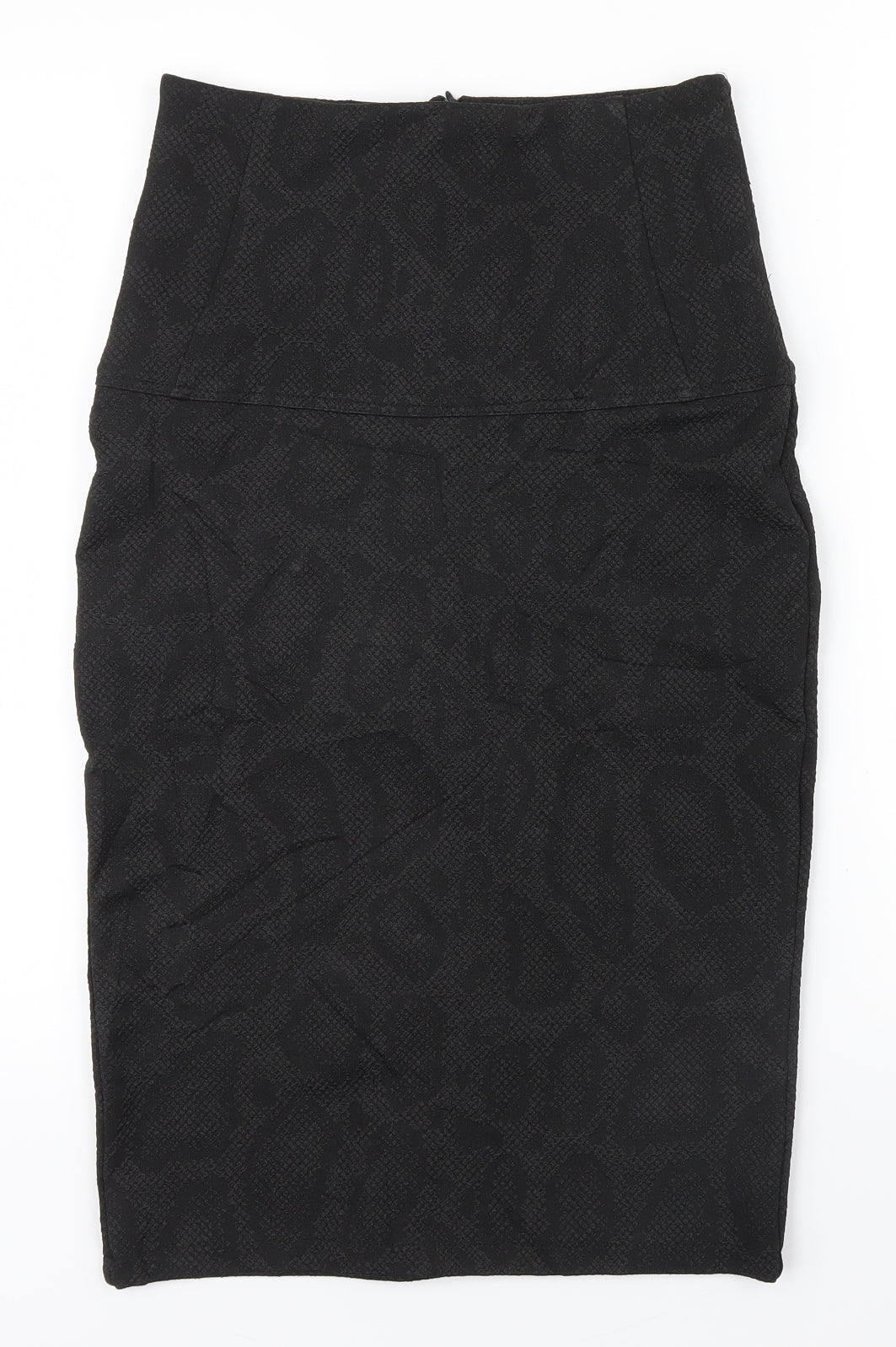 Preworn Womens Black Geometric  A-Line Skirt Size M