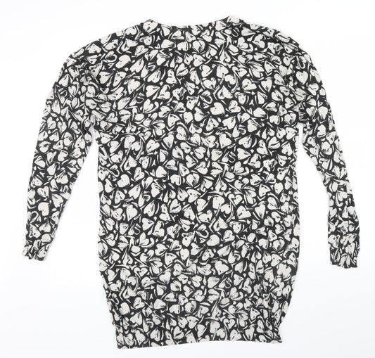 NEXT Womens Black Geometric  Pullover Jumper Size 10