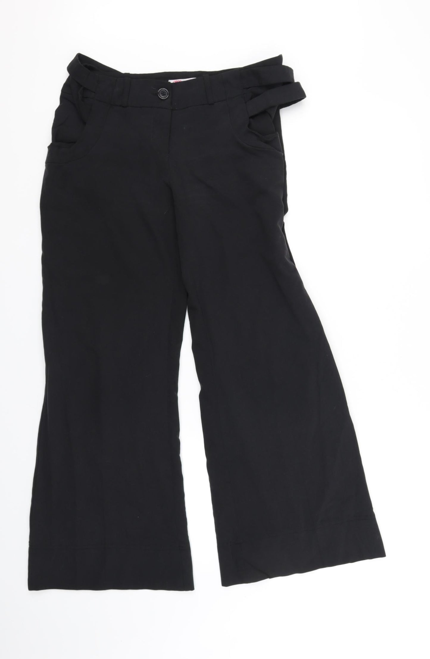 ASOS Womens Black   Trousers  Size 12 L31 in - belted