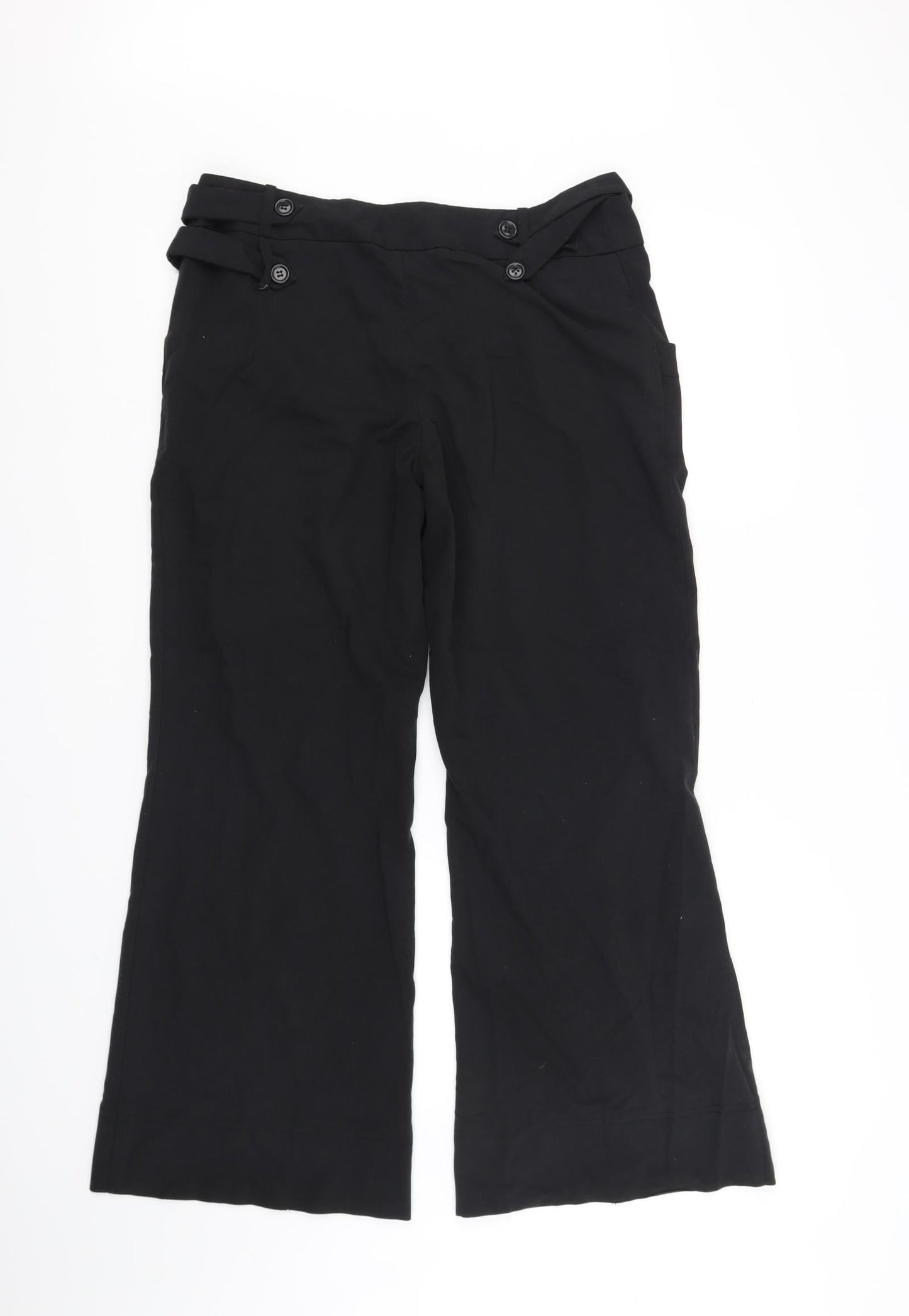 ASOS Womens Black   Trousers  Size 12 L31 in - belted