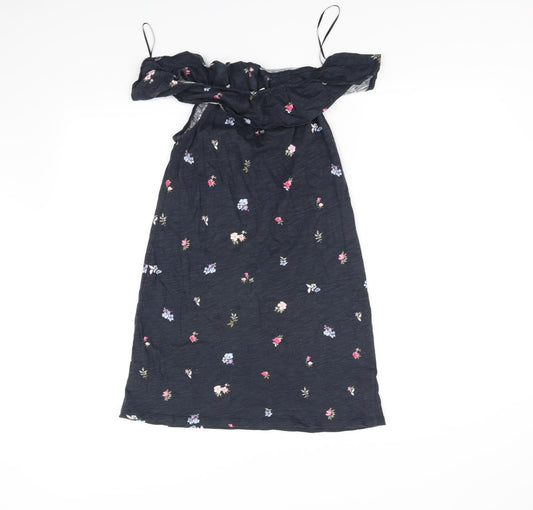 H&M Girls Blue Floral  Fit & Flare  Size 11-12 Years