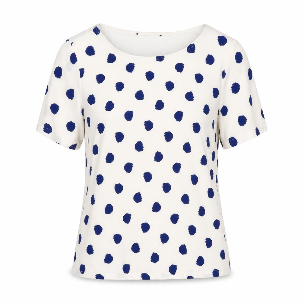 M&S Womens White Polka Dot  Basic Blouse Size M