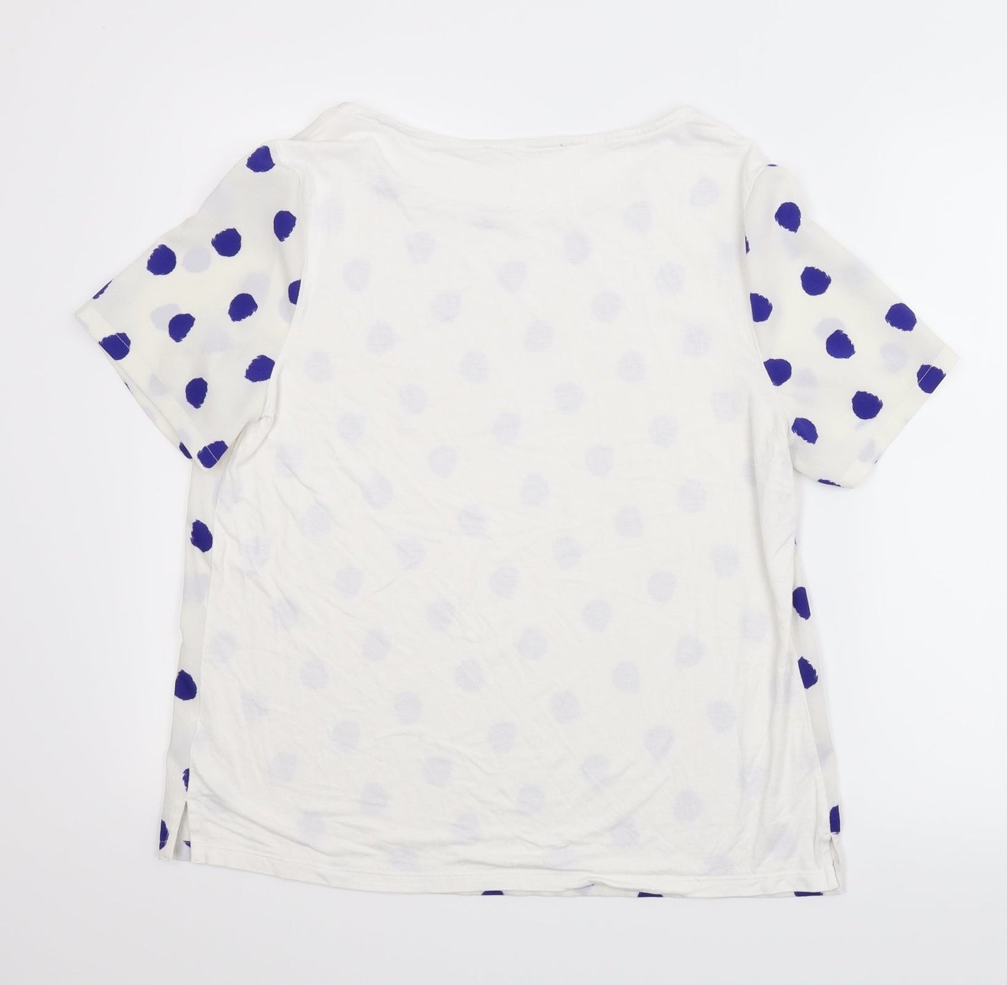 M&S Womens White Polka Dot  Basic Blouse Size M