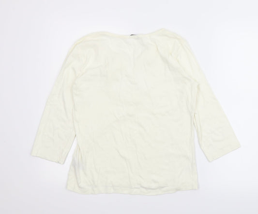 M&Co Womens Ivory   Basic Blouse Size L