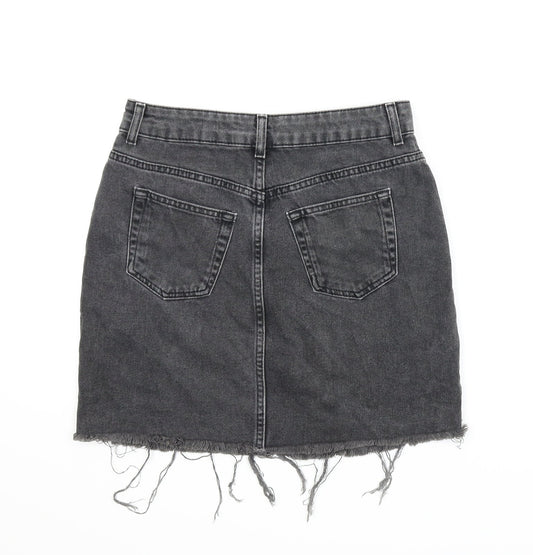 Topshop Womens Grey  Denim A-Line Skirt Size 8