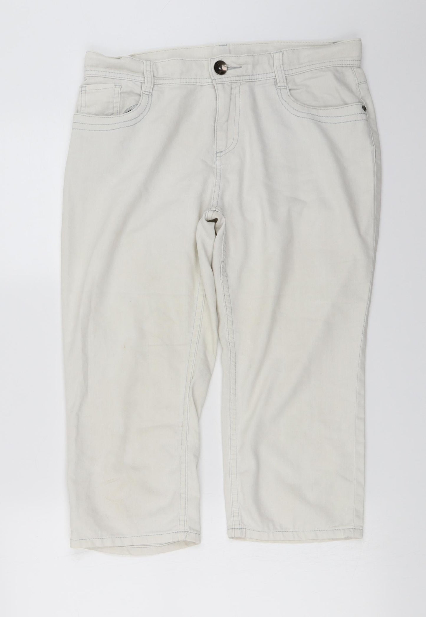 Marks and Spencer  Womens White   Cropped Jeans Size 12 L20 in