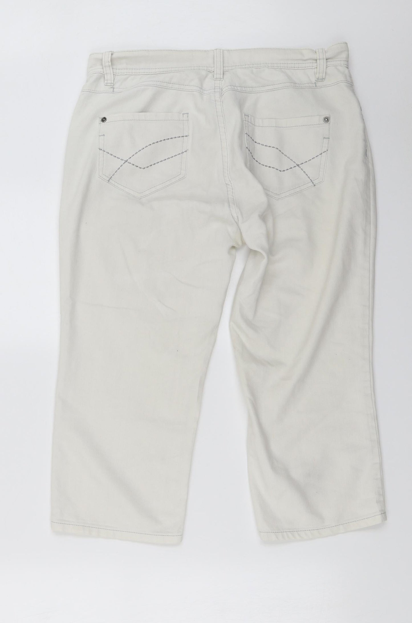 Marks and Spencer  Womens White   Cropped Jeans Size 12 L20 in
