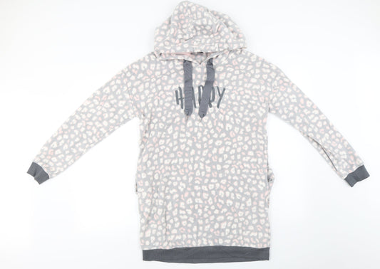 ESMARA  Womens Grey Animal Print  Pullover Hoodie Size M