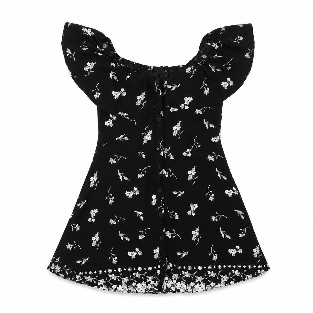 factory Womens Black Floral  Basic Blouse Size S