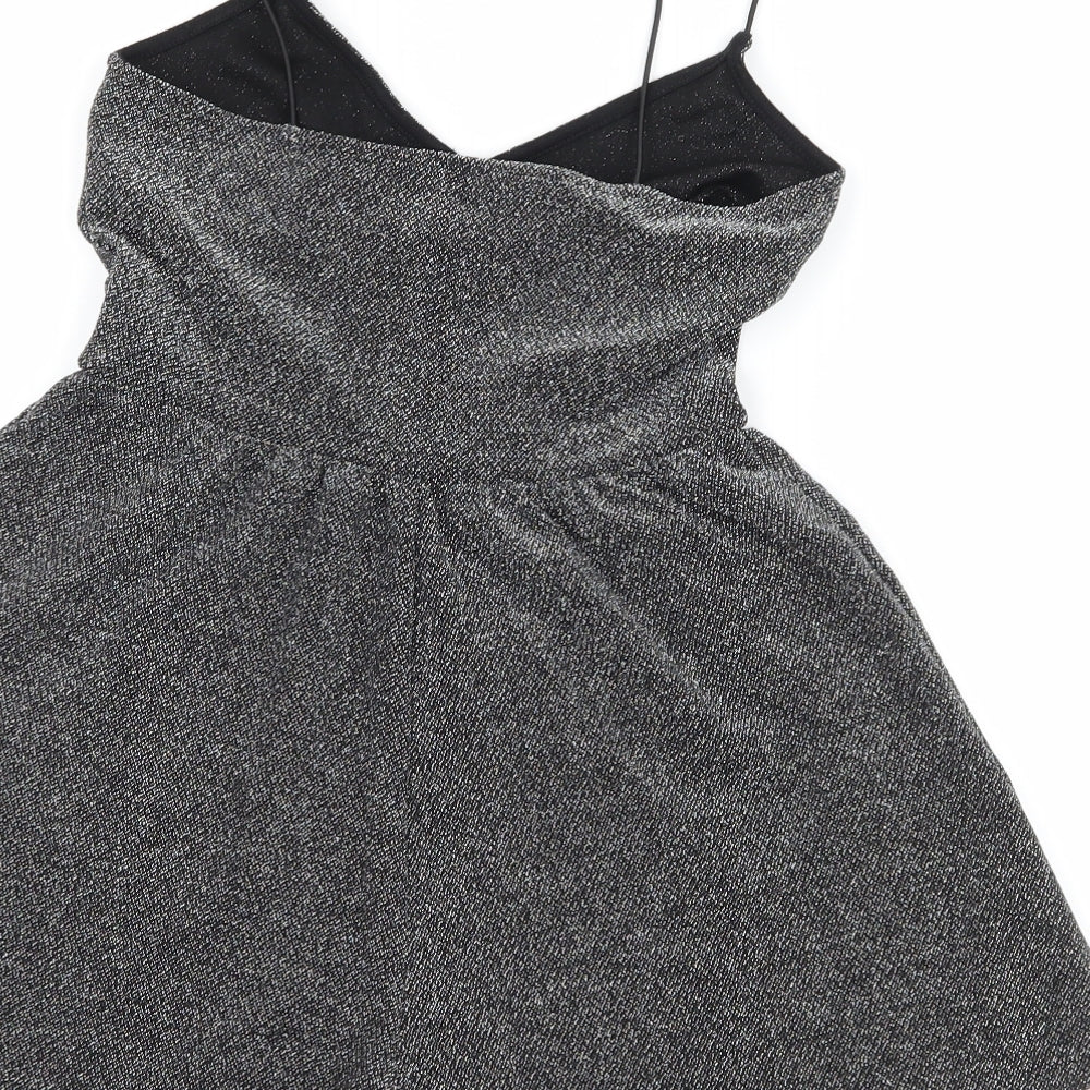 H&M Womens Silver  Jersey Playsuit One-Piece Size 4