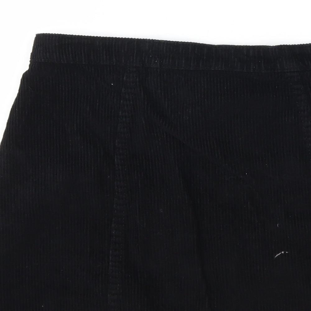 Denim & Co. Womens Black  Corduroy Mini Skirt Size 8
