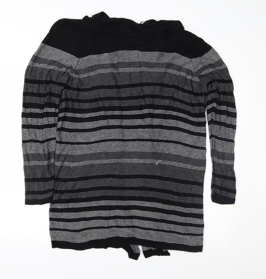 Bonmarché Womens Black Striped Knit Cardigan Jumper Size L