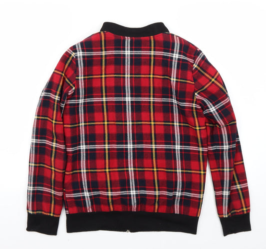 Cutie Womens Red Check  Jacket Coat Size 8