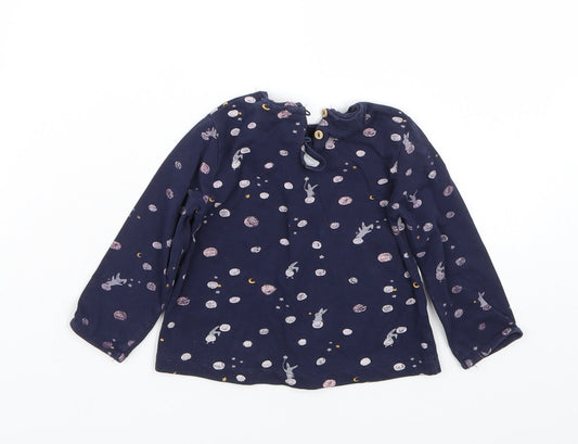 Zara Girls Blue  Rayon Basic T-Shirt Size 12 Months