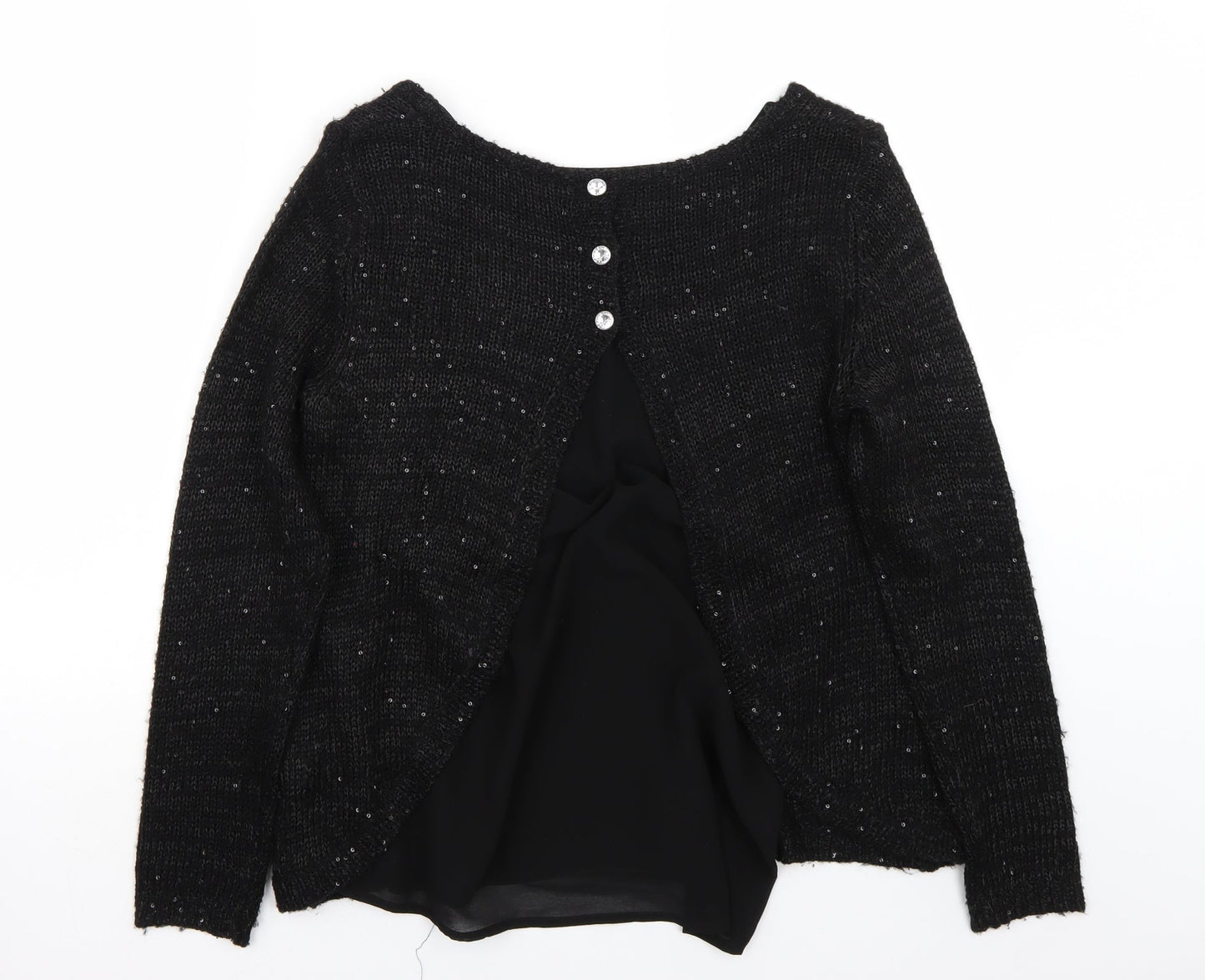 Fransa Womens Black   Pullover Jumper Size S