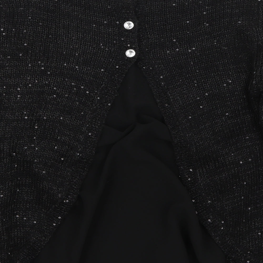 Fransa Womens Black   Pullover Jumper Size S