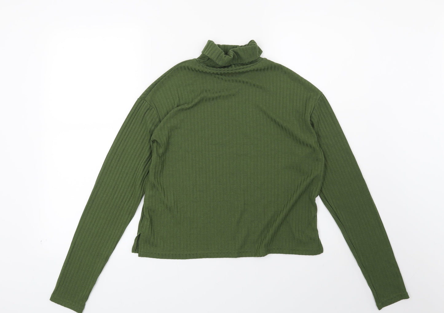 H&M Womens Green Striped  Pullover Sweatshirt Size S