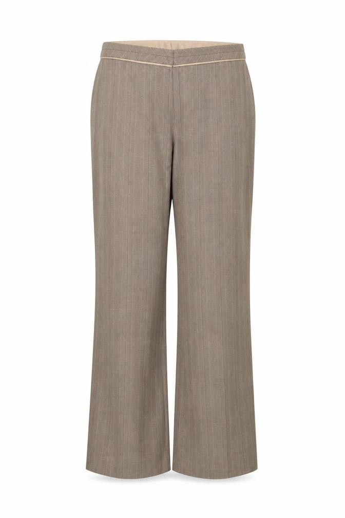 Marks & Spencer Womens Brown Striped  Trousers  Size 14 L28 in