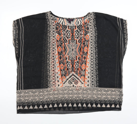 Simply Be Womens Black Geometric  Basic Blouse Size 12