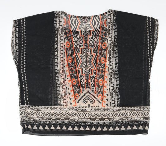 Simply Be Womens Black Geometric  Basic Blouse Size 12