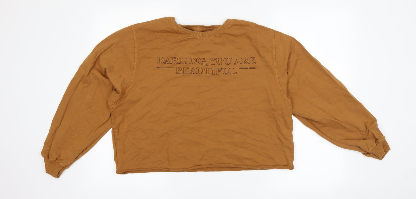 STR Womens Brown   Pullover Sweatshirt Size M  - slogan