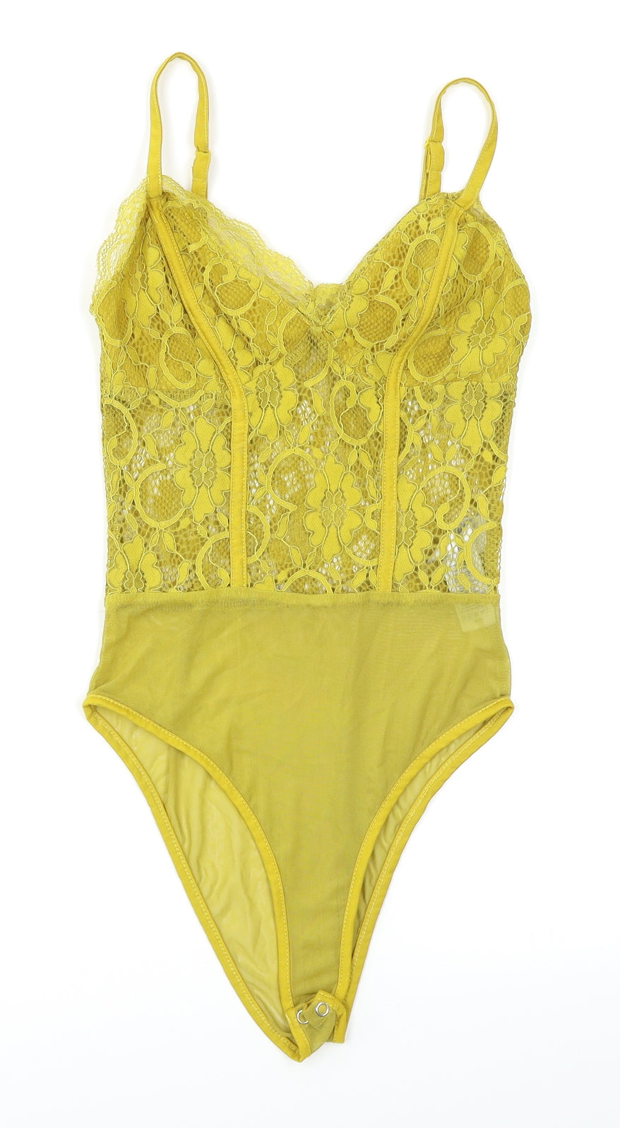 New Look Womens Yellow   Bodysuit One-Piece Size 8