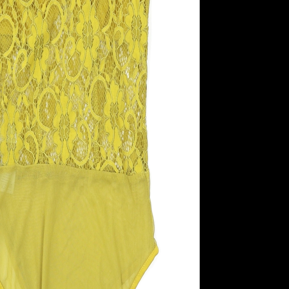 New Look Womens Yellow   Bodysuit One-Piece Size 8
