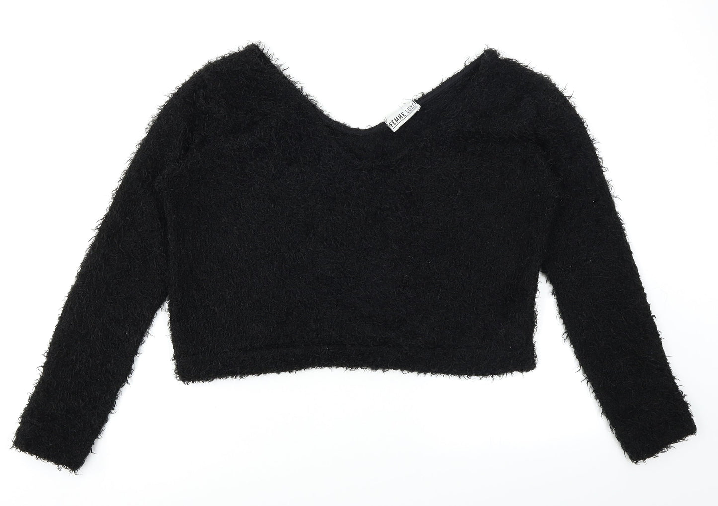 Femme Luxe Womens Black   Pullover Jumper Size M