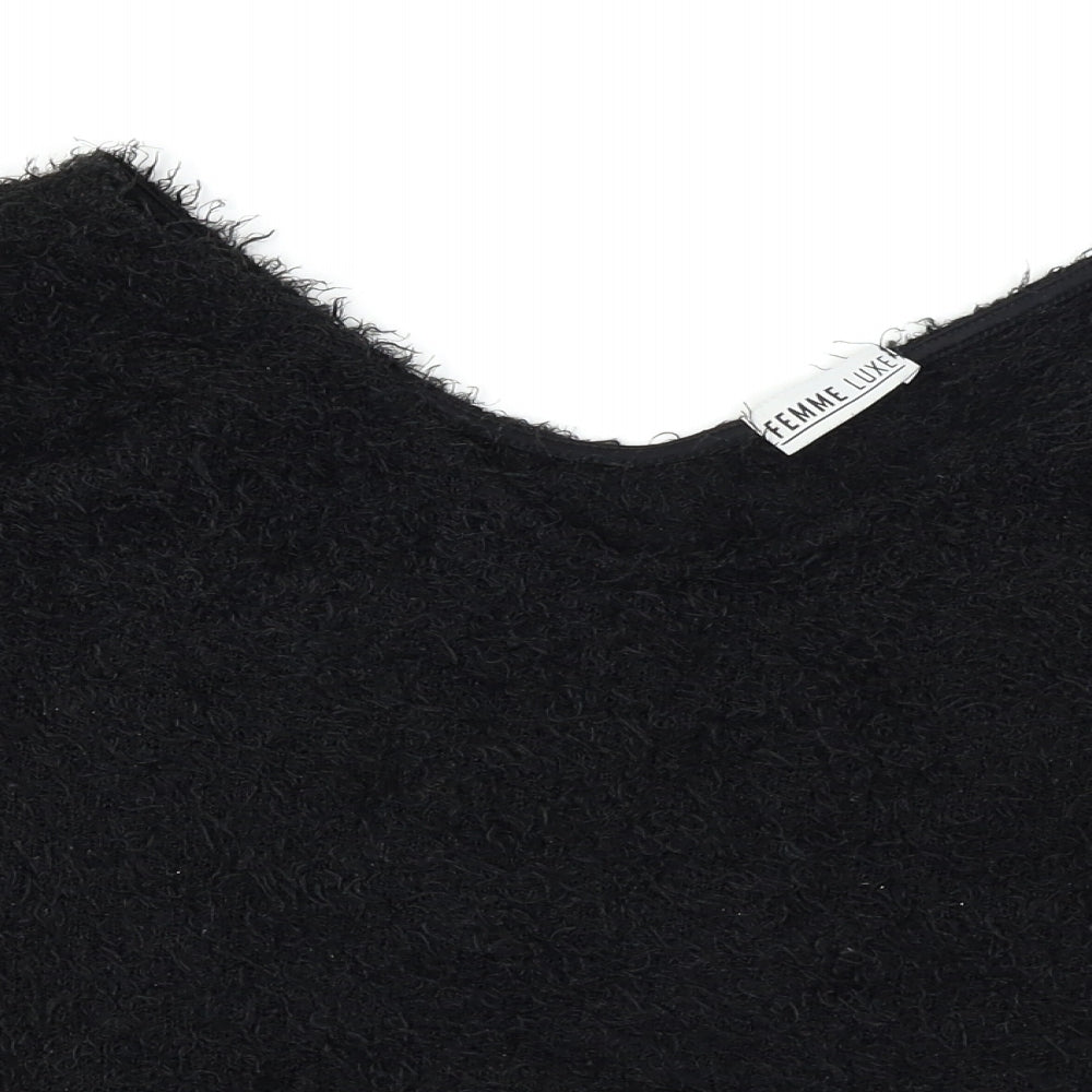 Femme Luxe Womens Black   Pullover Jumper Size M