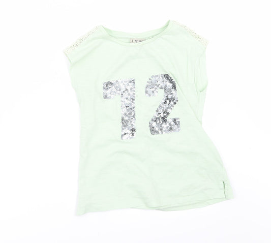 NEXT Girls Green    T-Shirt Size 7 Years