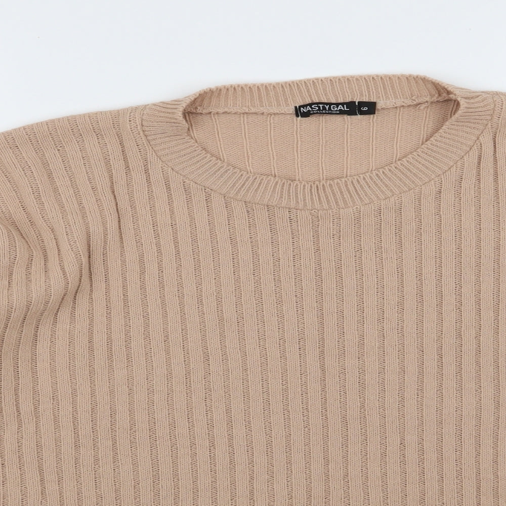 Nasty Gal Womens Pink  Knit Pullover Jumper Size 6