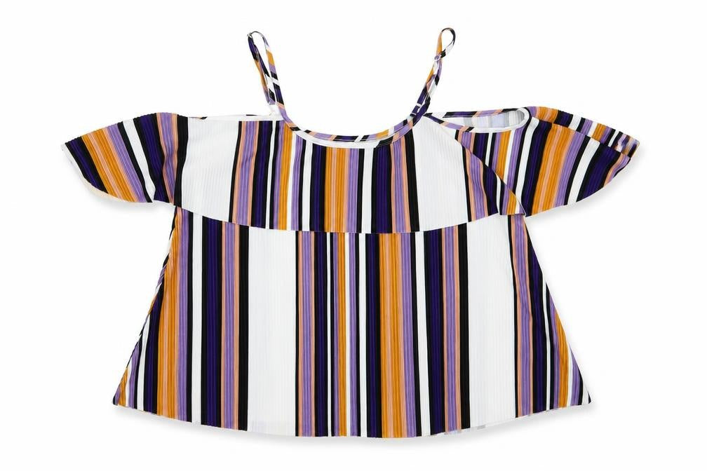 QED London Womens Multicoloured Striped  Basic Blouse Size L
