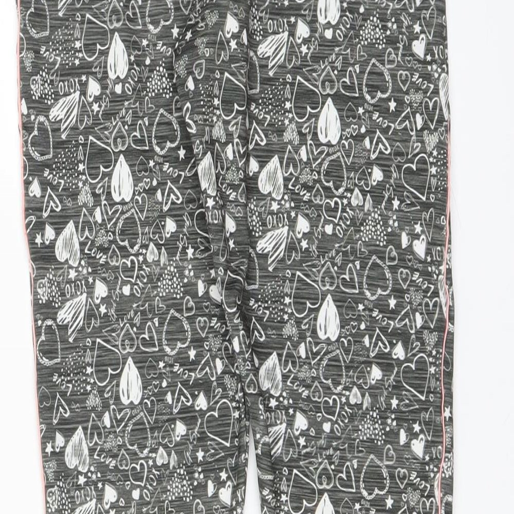 Sainsburys Girls Green   Carrot Trousers Size 11 Years - leggings hearts