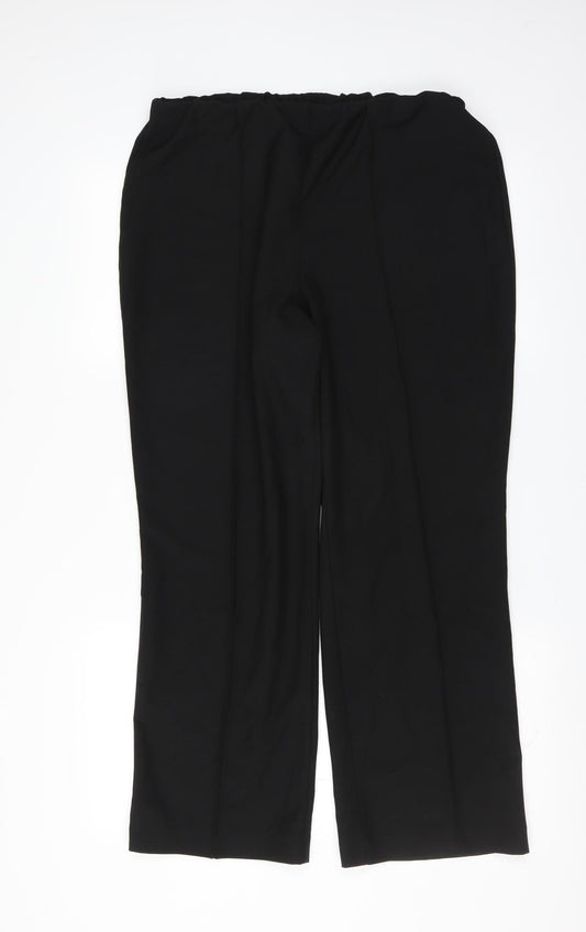 Preworn Womens Black   Trousers  Size 14 L28 in - straight