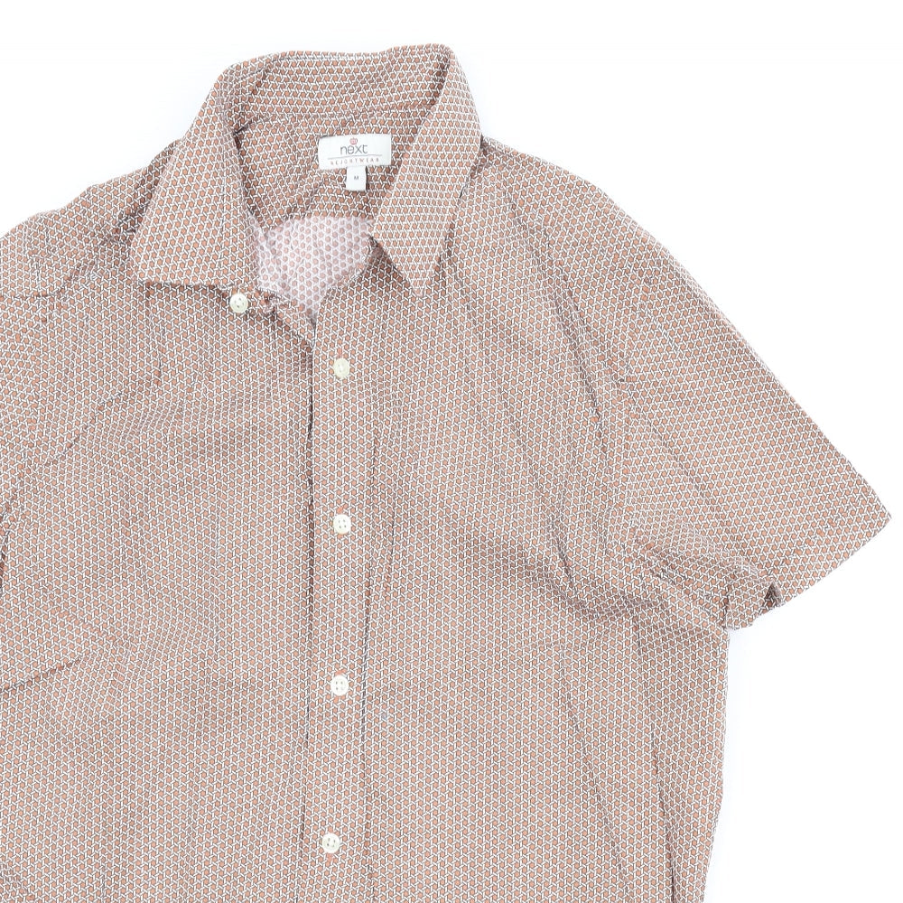NEXT Mens Red Argyle/Diamond   Button-Up Size M
